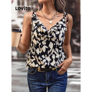 Lovito Regata Casual De Vaca Com Cadarço Para Mulheres LNL42110