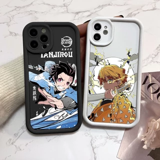 Caixa Para iPhone 15 14 13 12 Mini 11 Pro Max XS XR XSMAX 8 7 6 Plus SE2020 Caçador De Demônios TPU De Silicone Tanjirou Zenitsu Telefone Câmera Protege O Pára-Choques Líquido Capa Traseira Macia