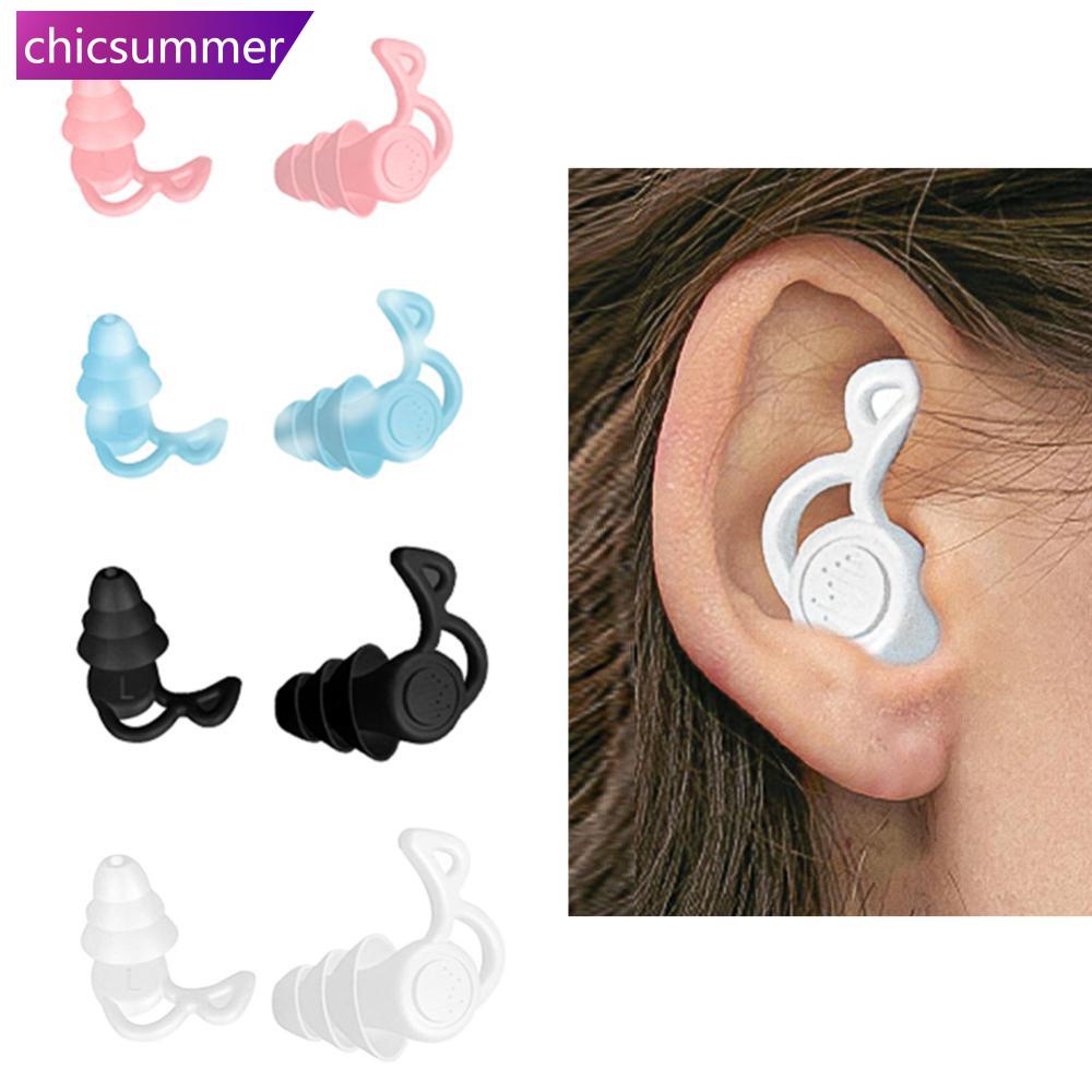 Tampões Auriculares De Silicone Anti-Ruído CHCS Macios E Reutilizáveis Para Viagens Ao Ar Livre Com Isolamento Acústico Dormir B8E7