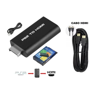 Adaptador Conversor PS2 Para Hdmi - PS2 To Hdmi C/ Cabo Hdmi-Hdmi 2 Metros