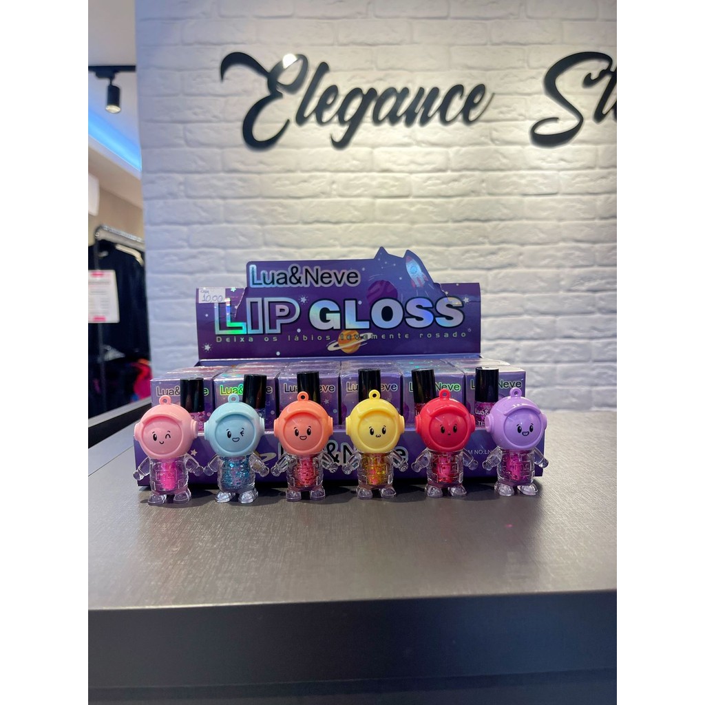 Lip Gloss Astronauta Com Brilho Lábios Rosados Lua e Neve | Shopee Brasil