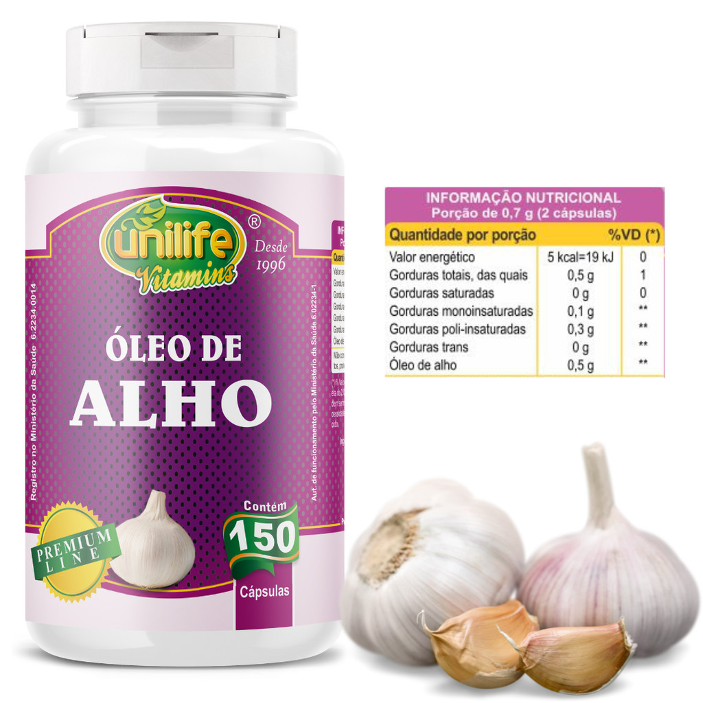 Óleo de Alho Puro 150 Cápsulas Alicina Pressão Alta | Shopee Brasil