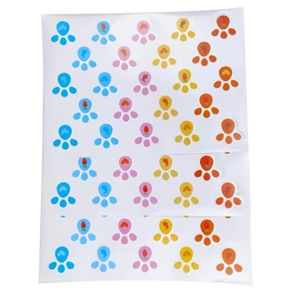 Adesivo Pegada de Coelho Colorida c/3 Folhas 25x35cm em Oferta na Shopee