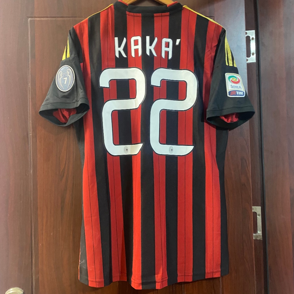 Camiseta Retro Futebol 1314 Série A patch AC Milan Homemade 22 Kaka 45 Balotelli