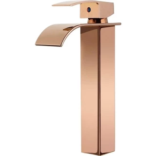Torneira Cascata Banheiro Bica Alta Monocomando Quente Frio Rose Gold