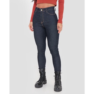 Calça Jeans Feminina Cintura Super Alta Cigarrete Azul Escuro