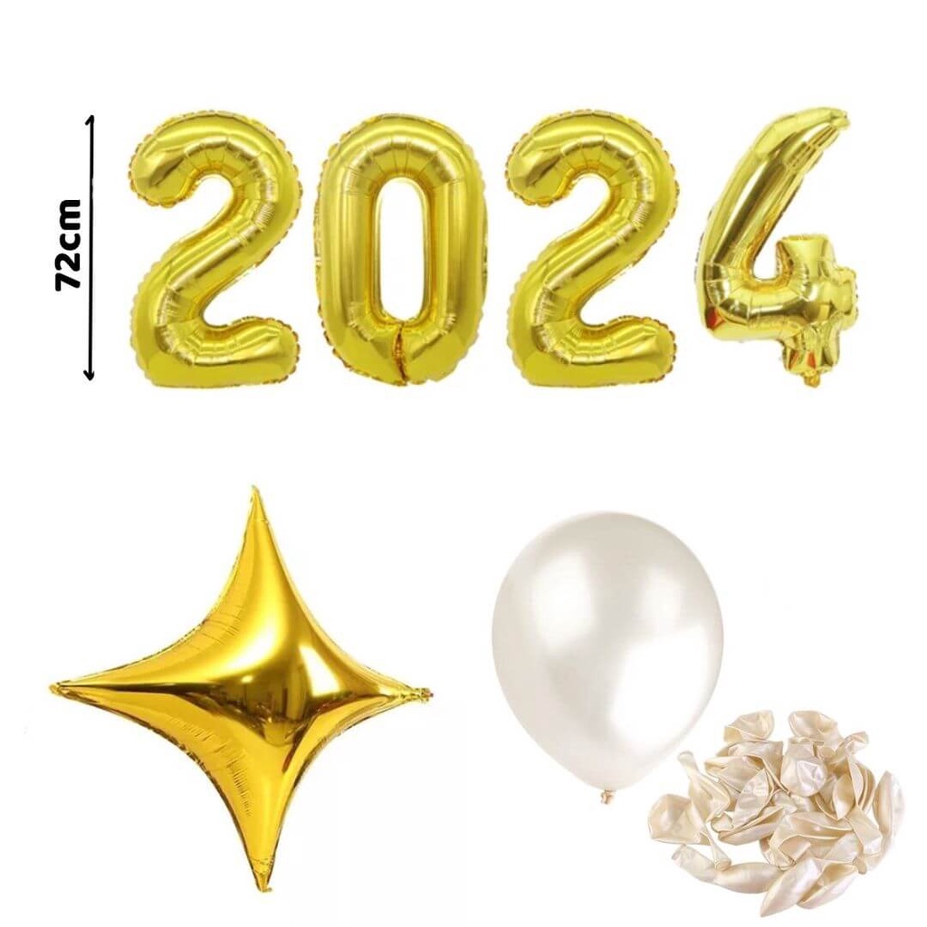 Kit 2024 Decoração Dourado - Ano Novo