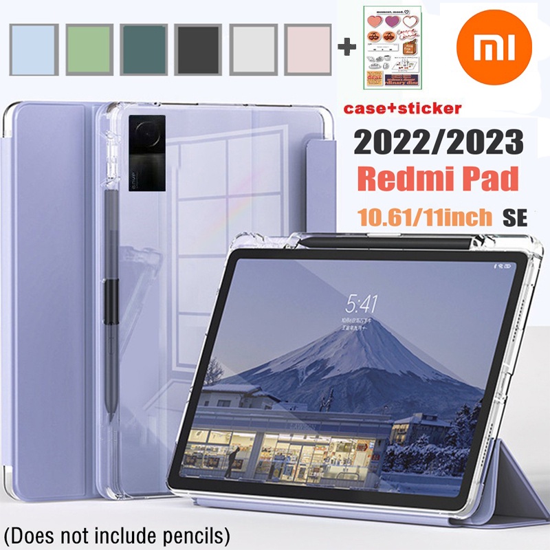 Redmi Pad SE Estojo 11 Polegadas 2023 Com Slot De Caneta 10.61 Tampa Do Auto Wake/Sleep Inteligente Transparente Fosco Costas