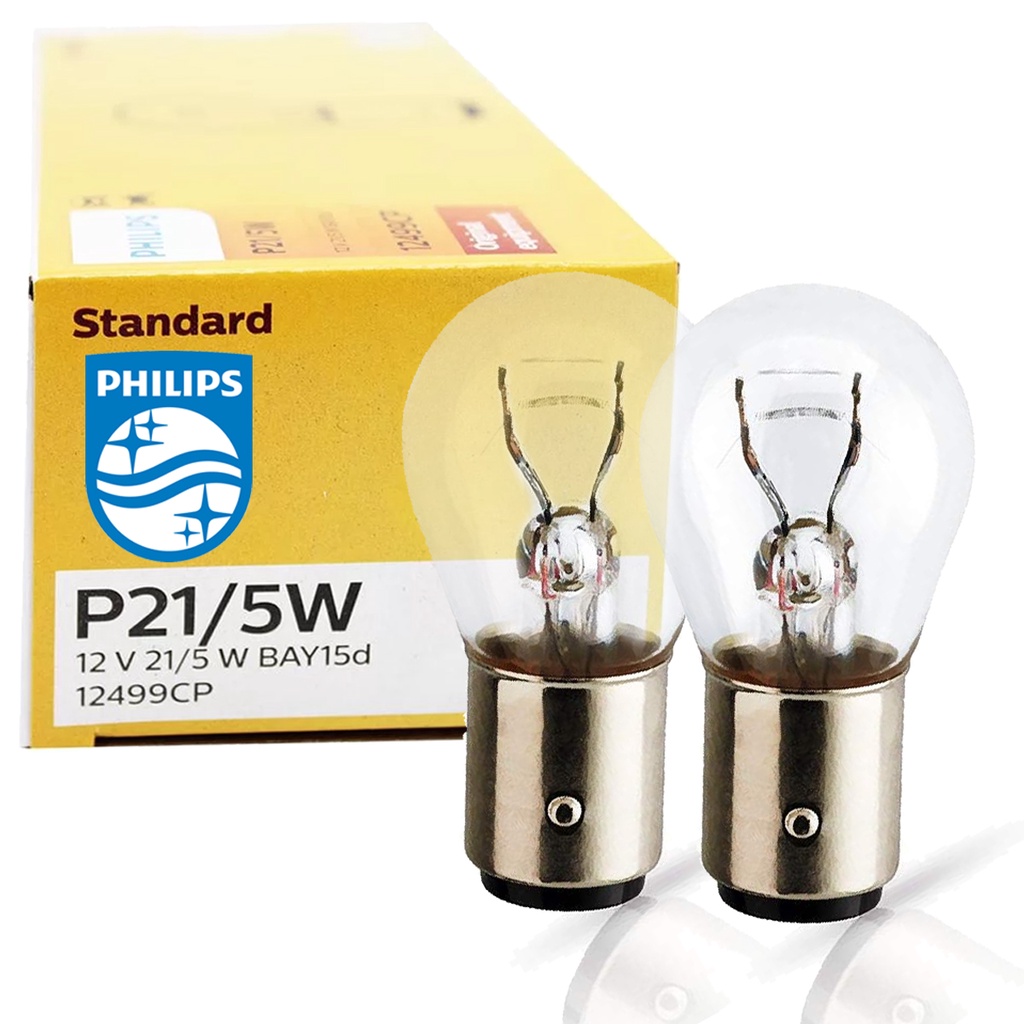 PAR DE LAMPADAS 2 POLOS 12V P21/5W CRISTAL PHILIPS 12499CP | Shopee Brasil