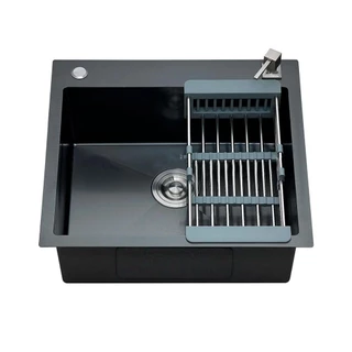 Cuba para cozinha gourmet pia aço inox com acessórios Corubos Pingoo - Preto em Oferta na Shopee