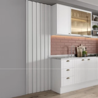 Painel Ripado Bella Branco MDF 230cm Carraro
