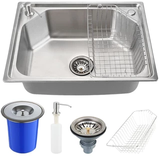 Cuba para cozinha gourmet pia inox com acessórios Guarani e lixeira Pingoo em Oferta na Shopee