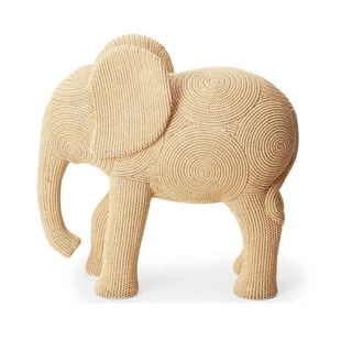 ESCULTURA DECORAÇÃO ESTATUETA ELEFANTE RESINA MARFIM 33CM