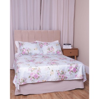 Jogo De Cama Queen 4 Peças Andreza Estampa Floral Azul