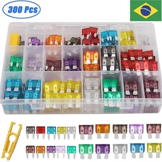 300 Pcs Conjunto Sortido Perfil De Tamanho Médio Lâmina Fusível Carro Auto Caminhão 2-40A Com Caixa Clipe
