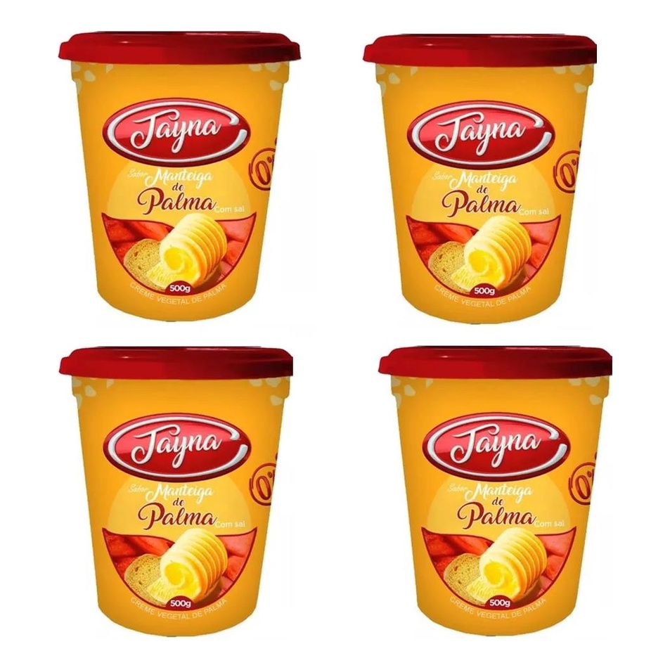 Manteiga Vegana De Palma Tayna 500g Kit Com 4 Unidades