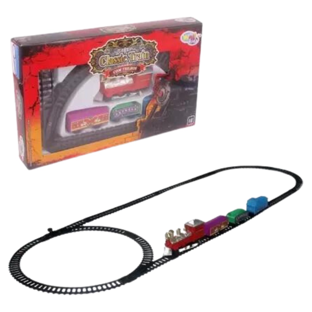 FERRORAMA TREM ELETRICO MAQUINA LOCOMOTIVA COM TRILHOS E VAGOES GRANDE  12,5X17,5CM 20PÇS CLASSIC TRAIN : : Brinquedos e Jogos