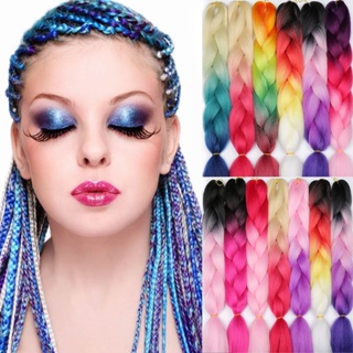 Jumbo colorido para box braids penteados para Twist Twist cabelo de três  cores