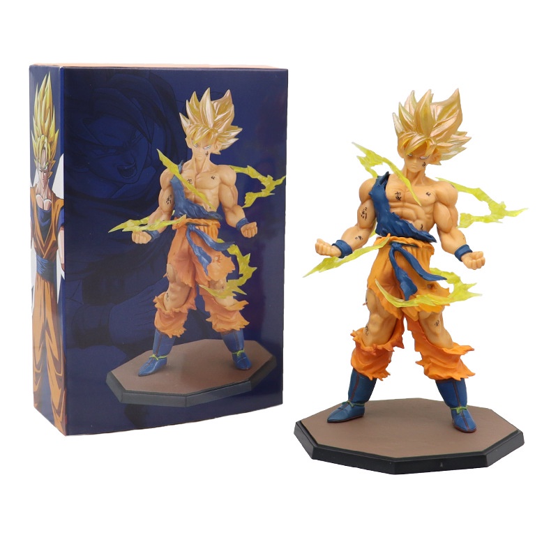 Boneco montagem para montagem, figura de ação do dragon ball super saiyajin  deus super saiyajin cabelo azul do son goku - AliExpress