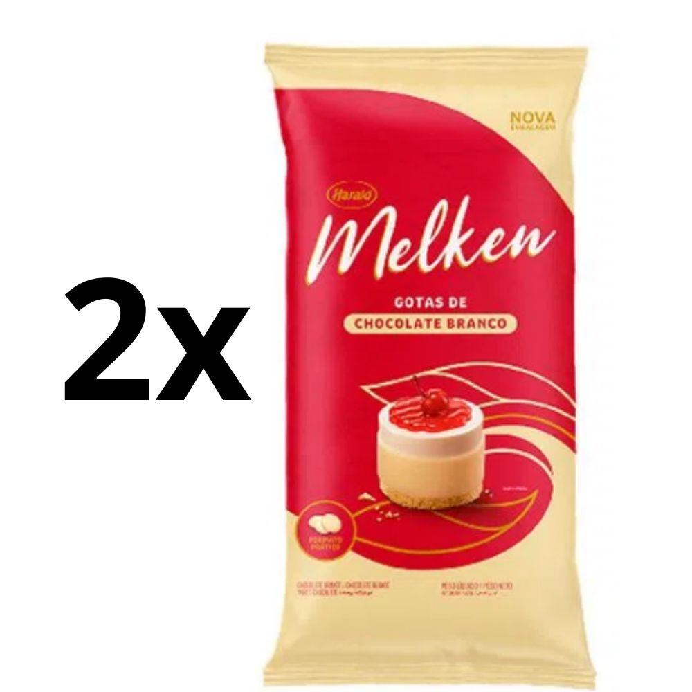 Kit 2 Harald Melken Gotas Chocolate Branco 2Kg