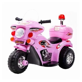 Mini Moto Elétrica Infantil Triciclo Policial Rosa BW002R IMPORTWAY
