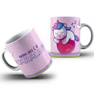 Caneca Divertida Unicórnio Engraçada Bom Dia é o Caralho