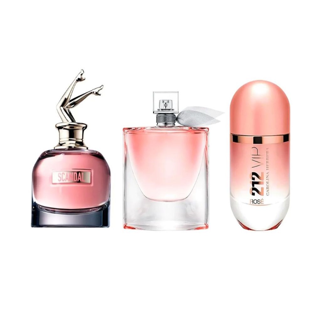 Kit 3 Perfume Scamdau La Vi este bel & vp Rose Feminino