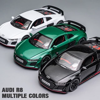 1 : 24 Modelos De Carros AUDI R8 Alloy Light Diecast Toy Vehicle Doors Abertos Com Som E Luz