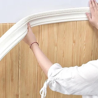 Linha De Espuma 3d Para Parede Com Cintura Amiga Do Ambiente Adesivo De À Prova D'água Facilmente Auto-Canto Superior De Borda Diy Wall Strip Room Decoration