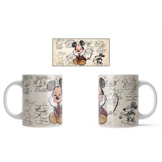 Caneca Branca Desenho Disney Mickey e Minnie Retro