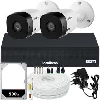 Kit Cftv Intelbras 2 Câmeras VHL 1120 Fonte Individual 1004C