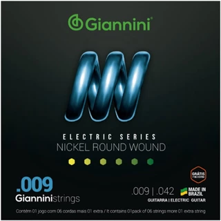 ENCORDOAMENTO GIANNINI PARA GUITARRA GEEGST9 NIQUEL 0.9 em Oferta na Shopee