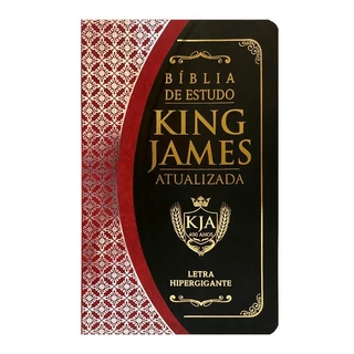 Bíblia de Estudo KJA | King James Atualizada | Letra Hipergigante | PU | Preto e Bordo