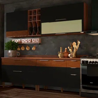 Cozinha Completa Modulada 4 Peças 8 Portas 3 Gavetas Viv Luz Kits Paraná