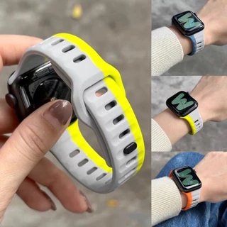 Duas Cores Pulseira De Silicone Macio Para Relógio Apple Ultra 2 49mm 44mm 45mm 42mm 41mm 42mm Esportivo Iwatch Serise 5 6 7 8 9