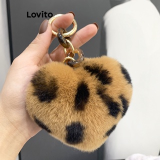 Lovito Acessórios Modestos De Bolsa De Amor De Pelúcia Em Bloco De Coração De Leopardo Para Mulheres LFA11597