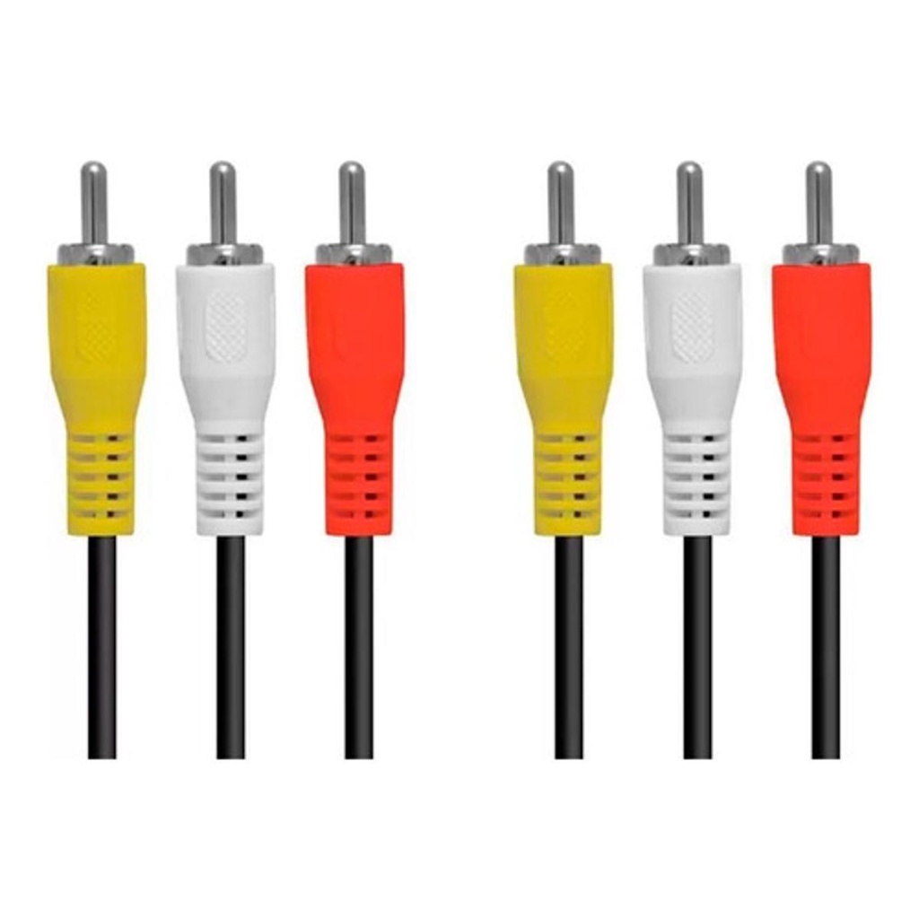 Kit 20 Cabos Audio E Video Av 3 Rca 3 Rca 1,5m Atacado