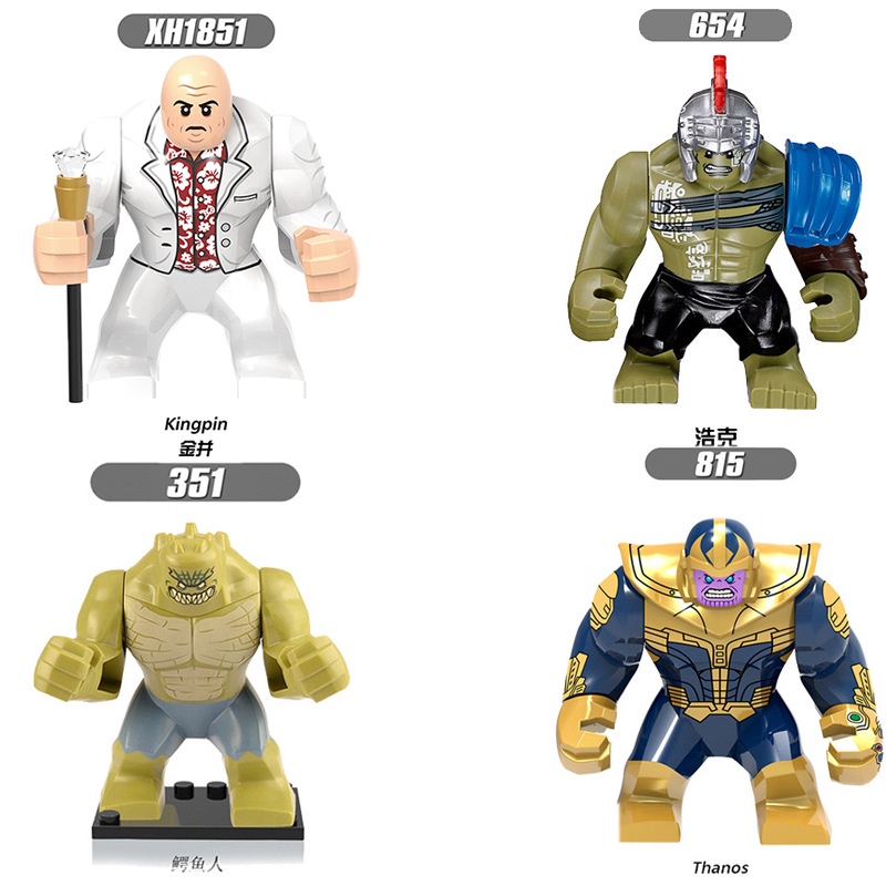 Crocodiloman Hulk Thanos Golden Building Blocks Adultos Crianças Brinquedos Lego LuffyDe Blocos de construção Lego Minifigures Modelo Humanoid