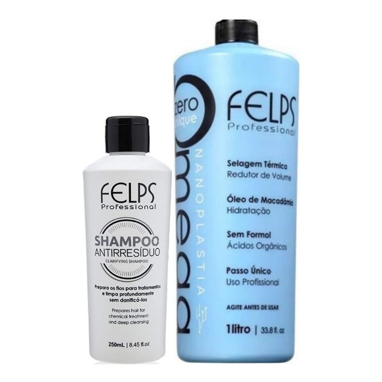 Kit Felps Profissional Antirresíduo 250ml + Sensitive 1l | Shopee Brasil