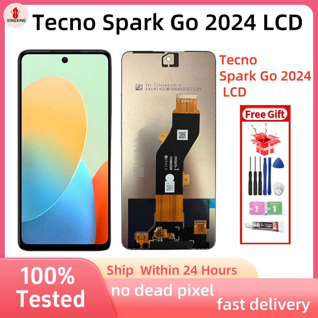 Para Original Tecno Spark Go 2024 Display LCD Tela De Toque