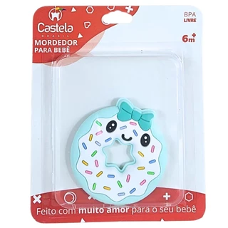Mordedor Massageador de Gengivas Macio Donuts Verde Livre Bpa Infantil Castela
