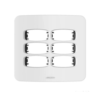 Placa 4X4 6 módulos com suporte Gracia branco Alumbra