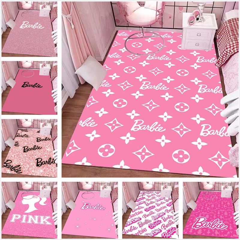 Princesa Barbie , Aventuras Das Bonecas Tapete Rosa Sereia , Sala De Estar , Sofá , Quarto De Criança , Borda Da Porta De Chão , Absorvente E Antiderrapante , Personalizável2