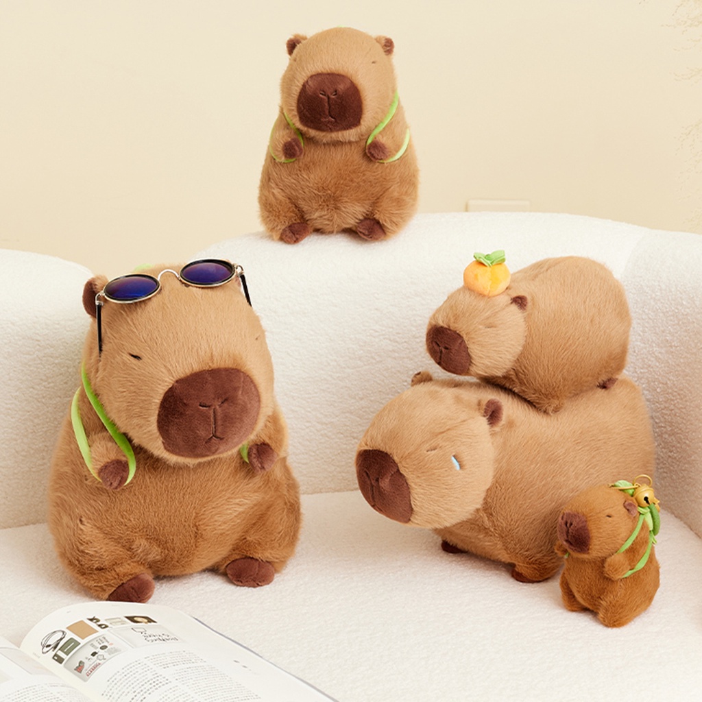 Compra online de 18-30cm capivara simulação de pelúcia capibara anime  brinquedo fofo animais de pelúcia boneca macia crianças presente de  aniversário enviando adesivo