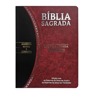 Bíblia Sagrada Slim | RC | Letra Grande | Harpa Avivada e Corinhos | Bordô e Preto