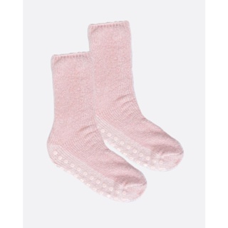 Meia Feminina Fitter Antiderrapante Chenille Rosa Claro
