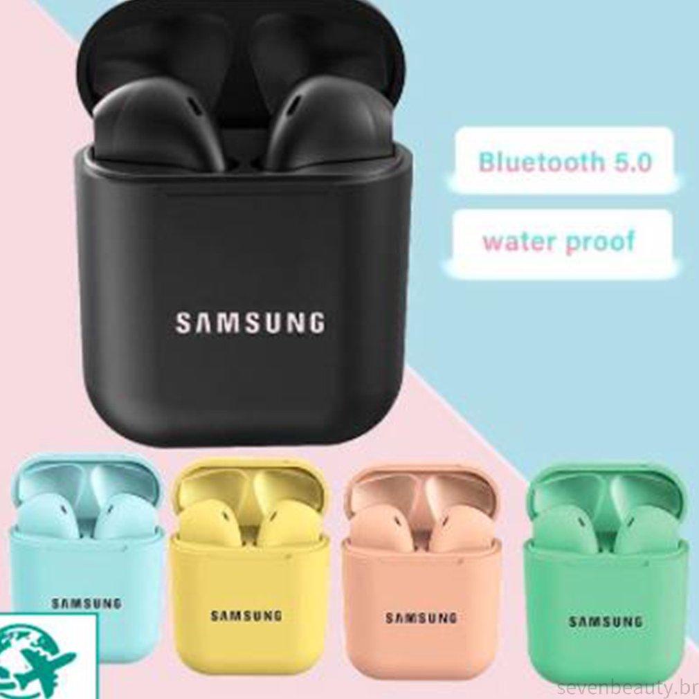 Fone De Ouvido Bluetooth Samsung i12 tws Estéreo Sem Fio 5.0 Com Caixa De Carga Para iPhone Android XiaoMi