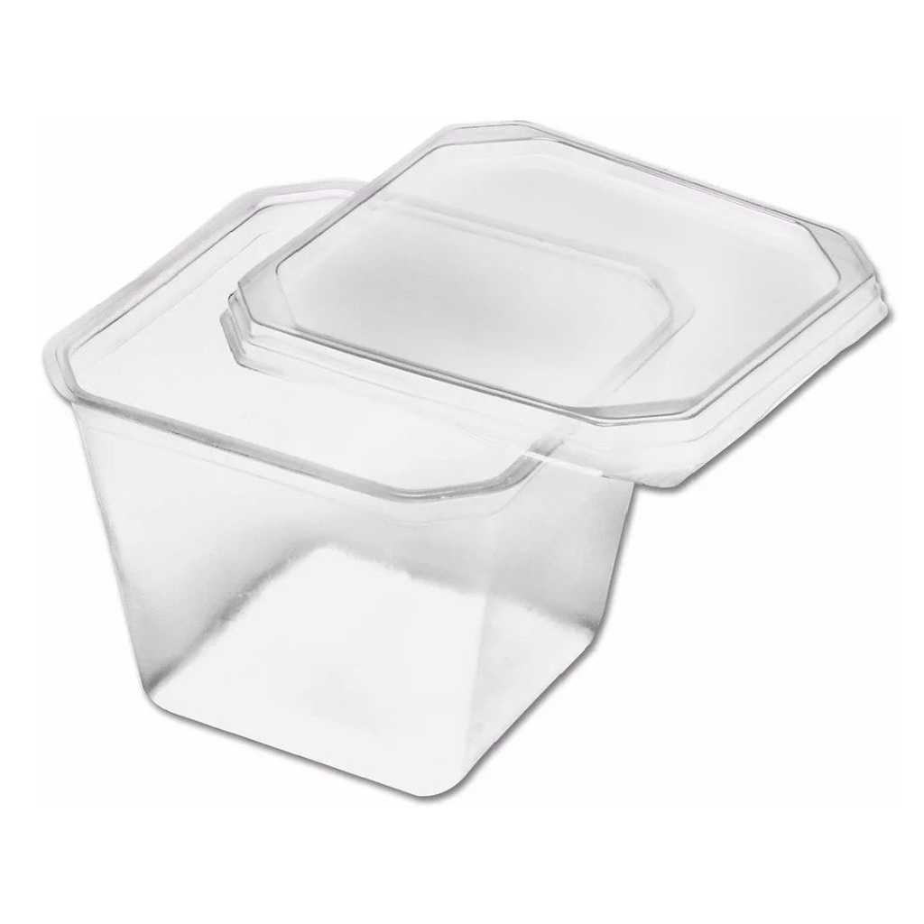 Pote Descartável 250ml Prafesta 100un Quadrado Bolo
