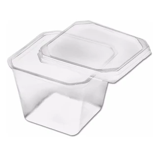 Pote Descartável 250ml Prafesta 100un Quadrado Bolo