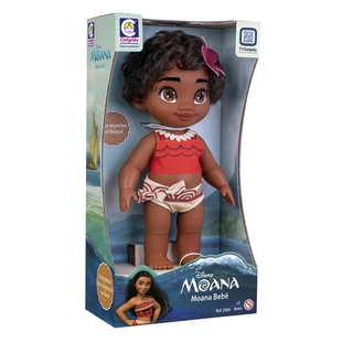 Brinquedo Boneca Bebê Princesa Disney Moana 36cm em Plástico Vinil com Cabelos Realista Cotiplas - 2504